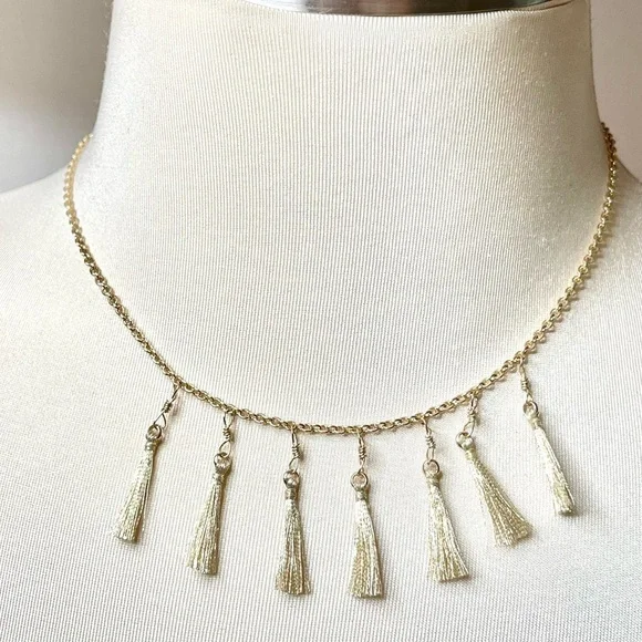 J.Crew Dainty Gold Tassel Necklace - Picture 5 of 8